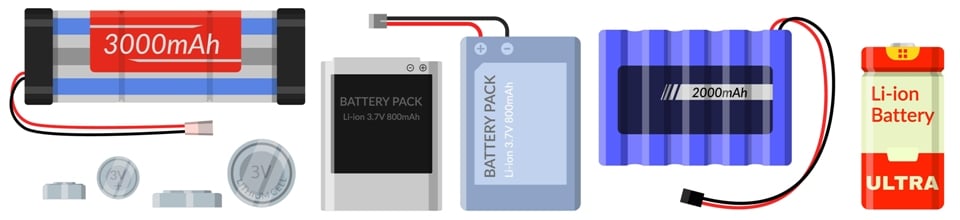 Différent types de batteries lithium